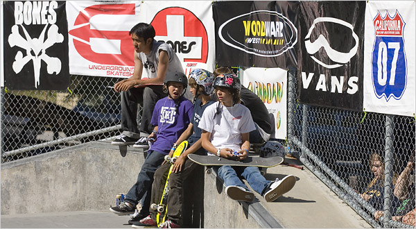 skateboaders at a park